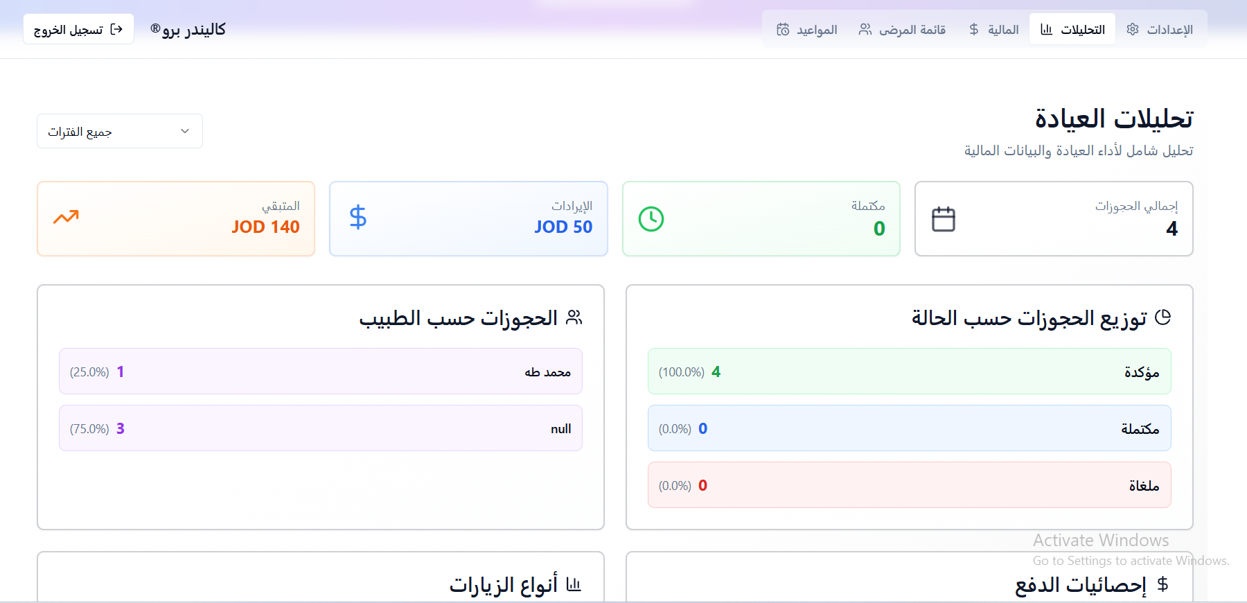 تحليلات العيادة